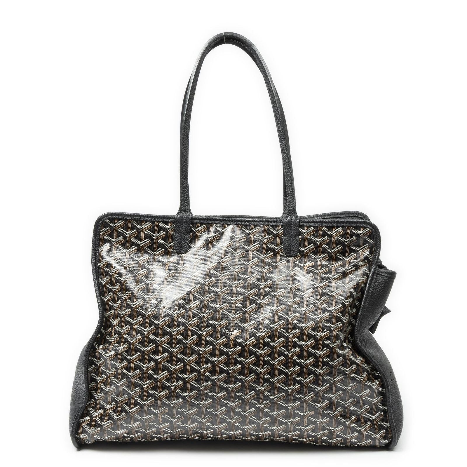 Goyard Hardy Black Brown Goyardine Canvas Shoulder Bag — view 5
