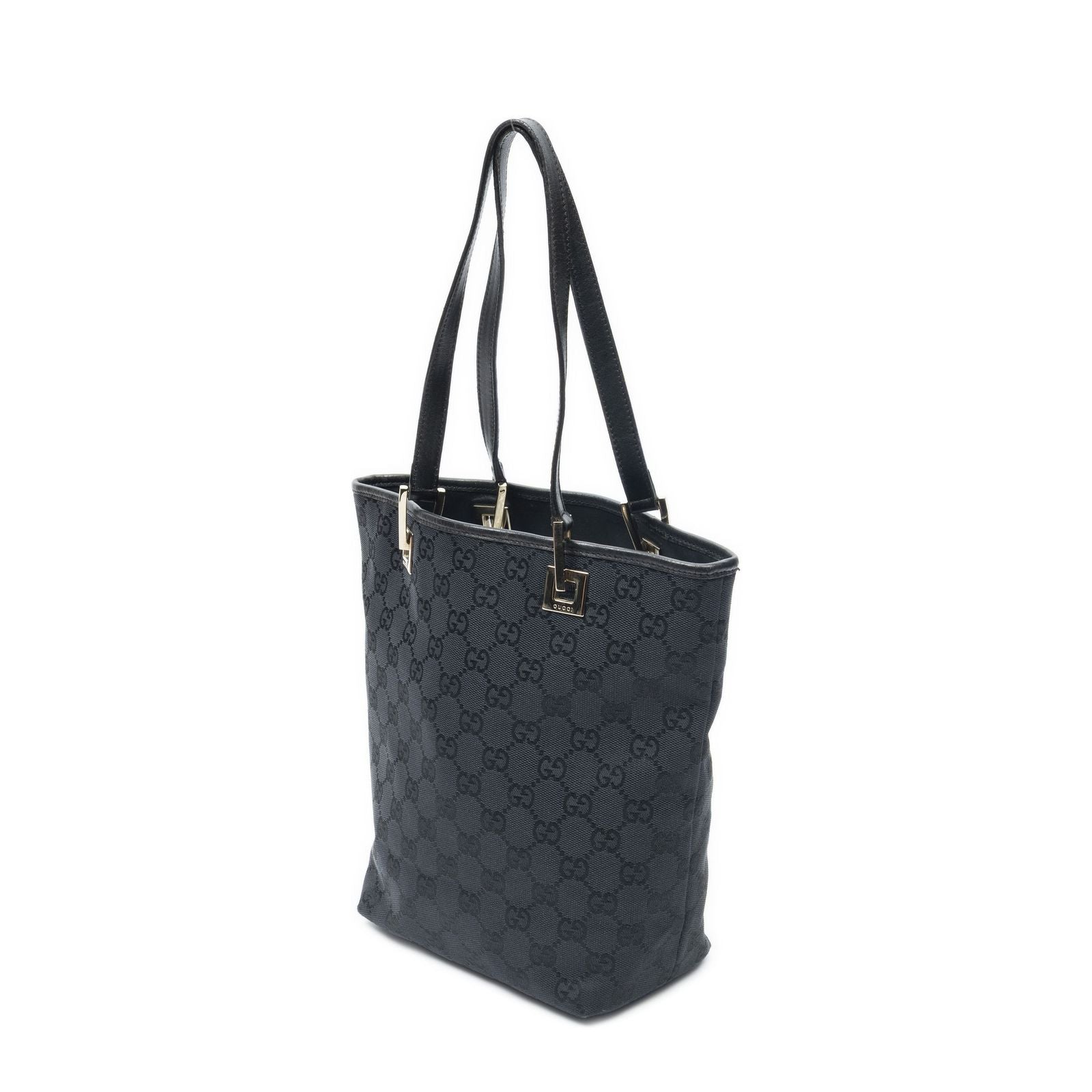 Gucci Small Bucket Tote Black GG Canvas — view 2
