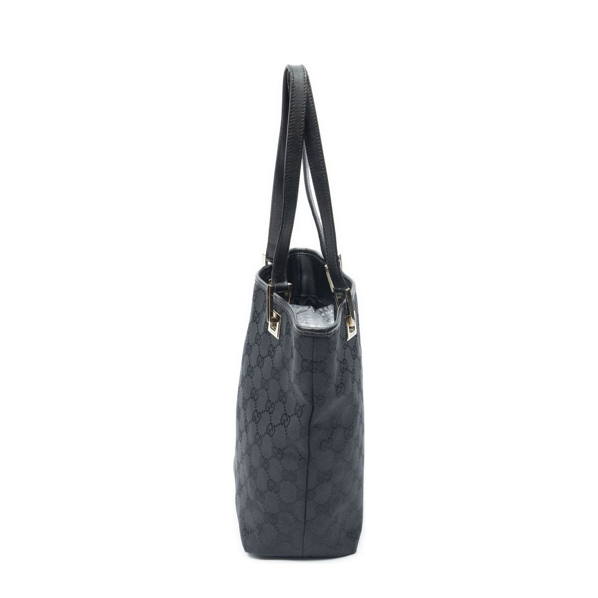 Gucci Small Bucket Tote Black GG Canvas — view 3