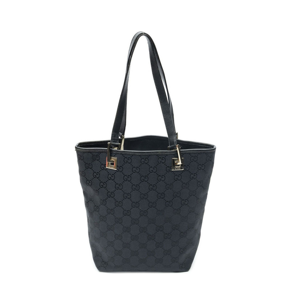 Gucci Small Bucket Tote Black GG Canvas — view 5