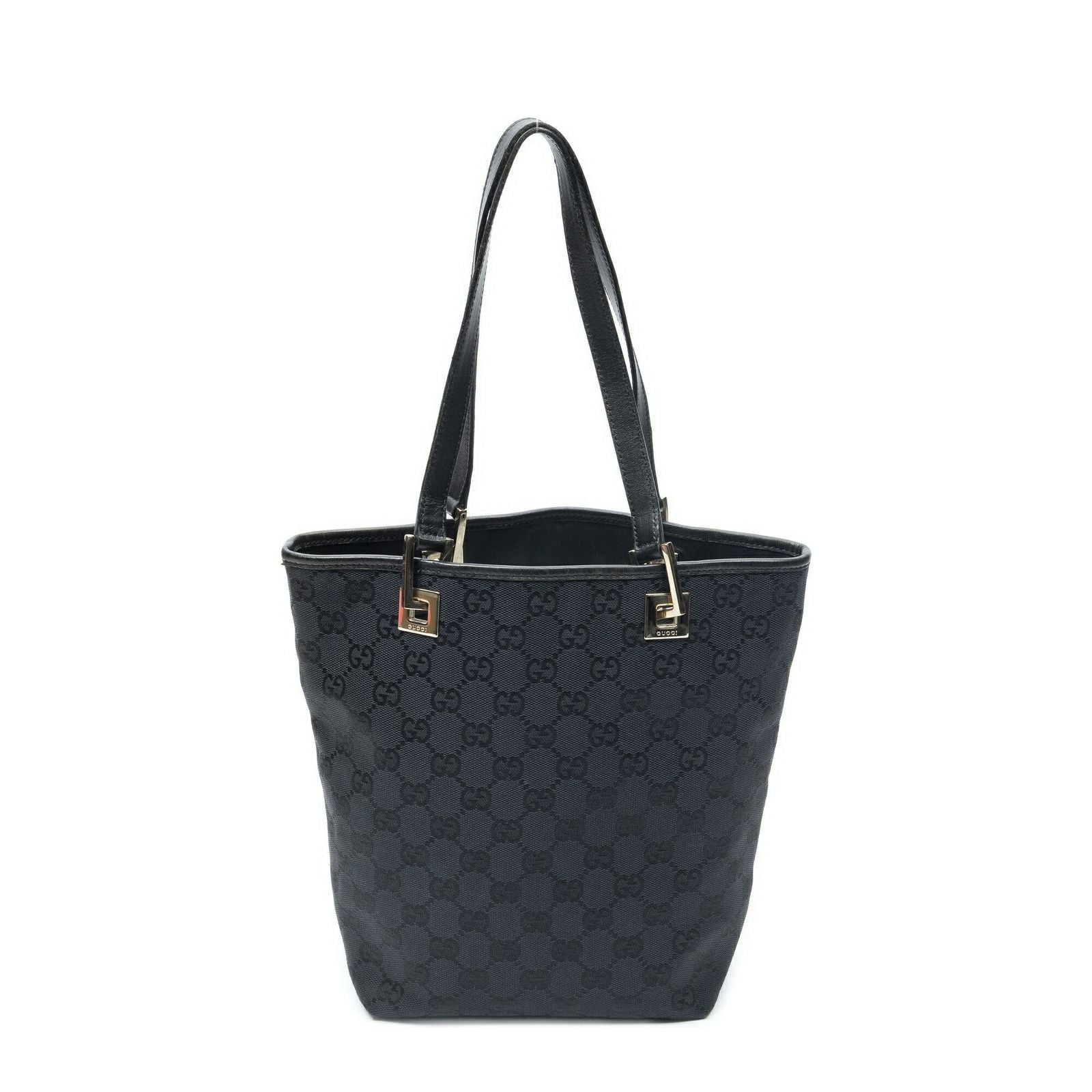 Gucci Small Bucket Tote Black GG Canvas — view 5