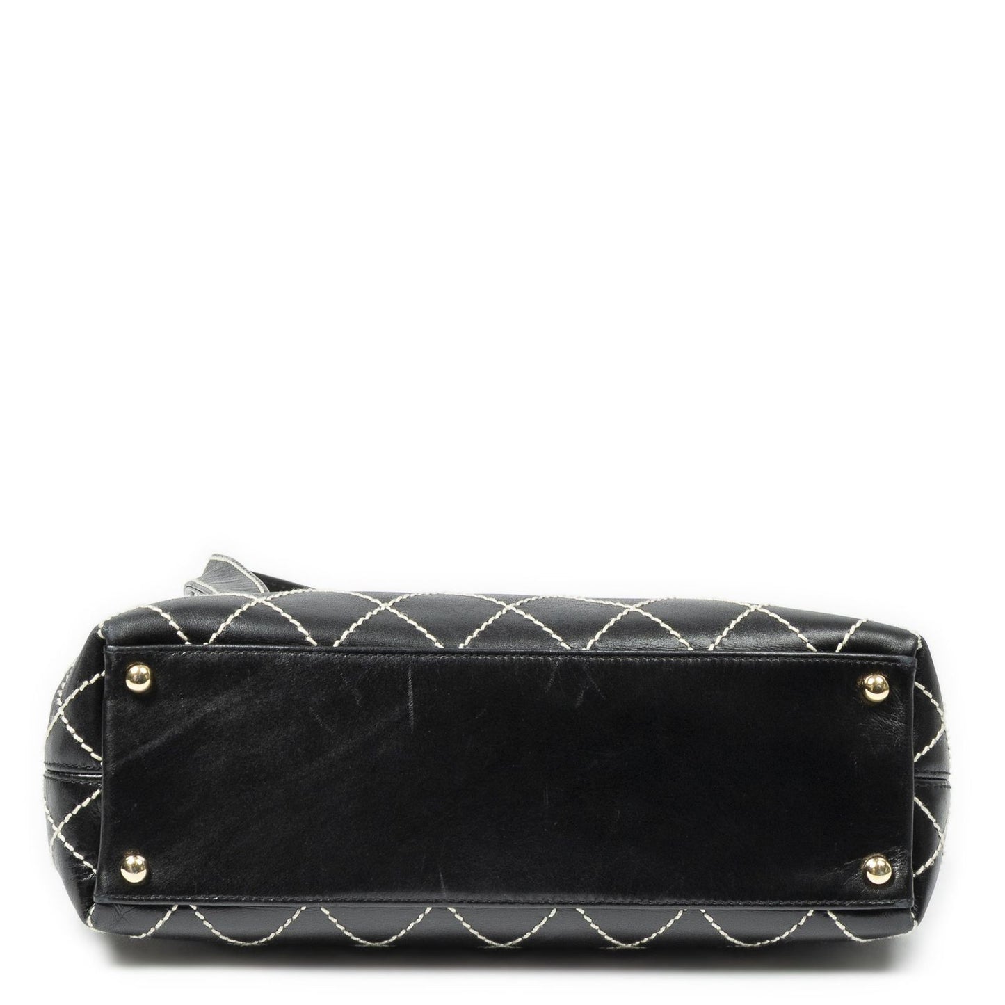 Chanel CC Wild Stitch Surpique Flap Bag Black Quilted Lambskin Leather — view 6
