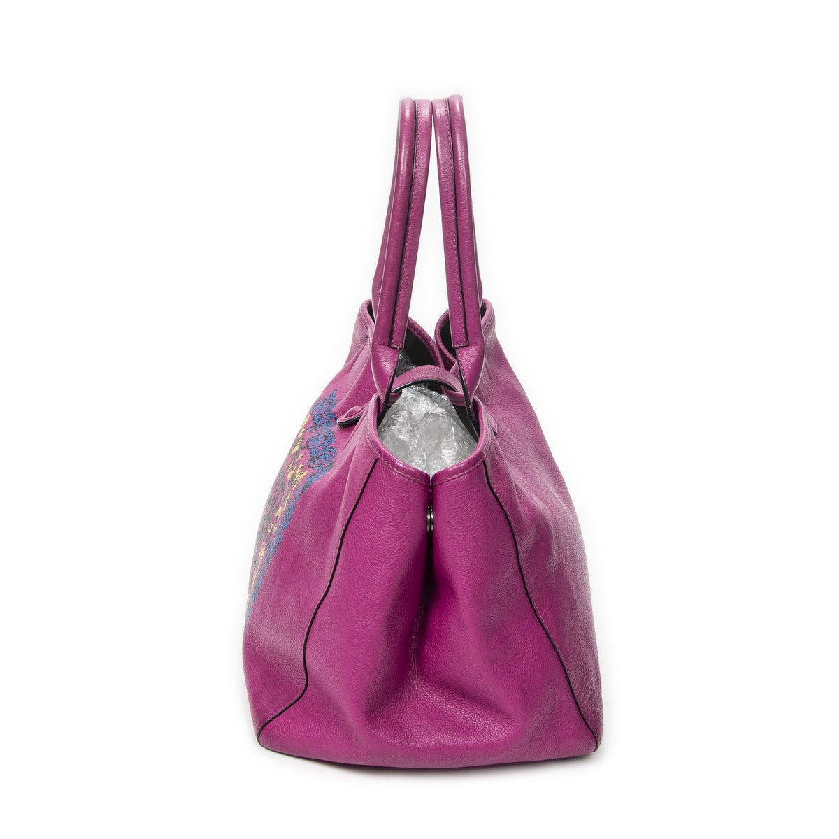 Loewe Barocco Anagram Tote Fuchsia Pink Grain Calfskin Leather — view 3
