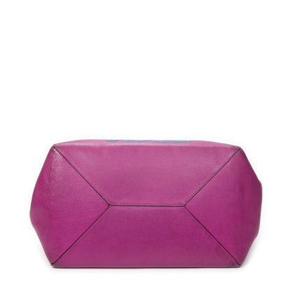 Loewe Barocco Anagram Tote Fuchsia Pink Grain Calfskin Leather — view 6