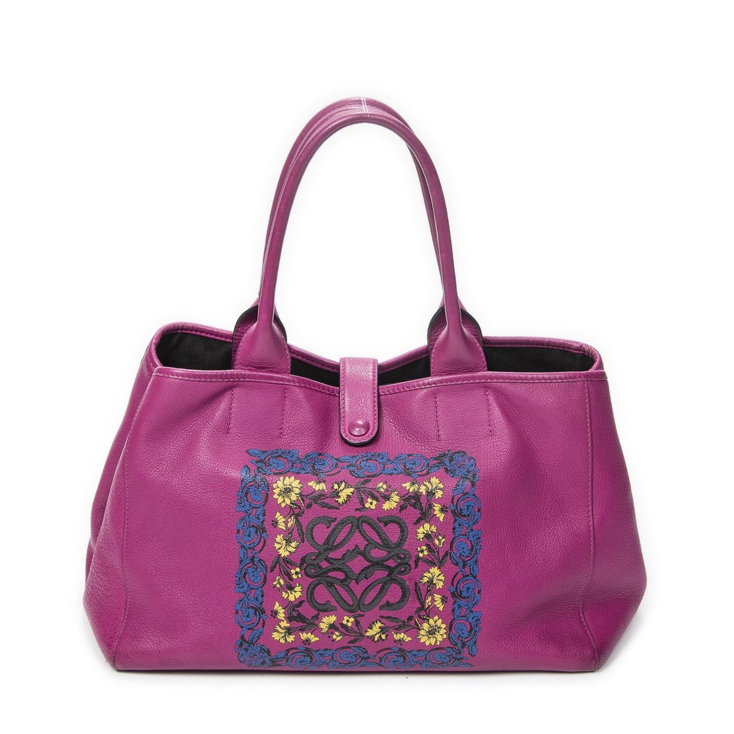 Loewe Barocco Anagram Tote Fuchsia Pink Grain Calfskin Leather