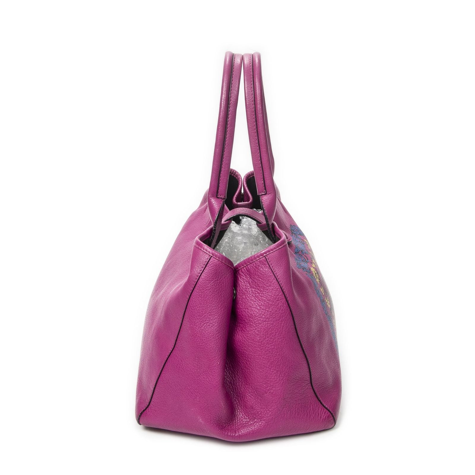 Loewe Barocco Anagram Tote Fuchsia Pink Grain Calfskin Leather — view 4