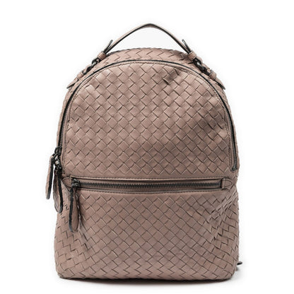 Bottega Veneta Mini Backpack Pink Intrecciato Leather