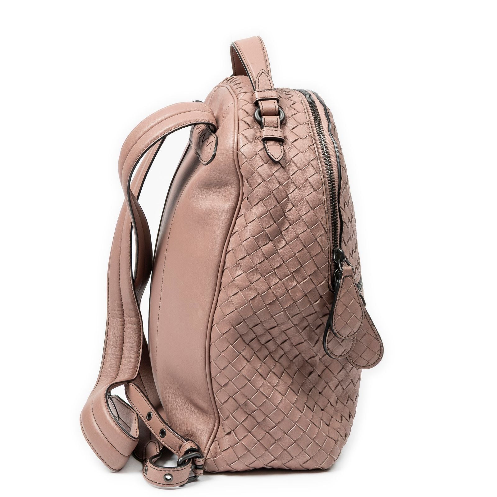 Bottega Veneta Mini Backpack Pink Intrecciato Leather — view 4
