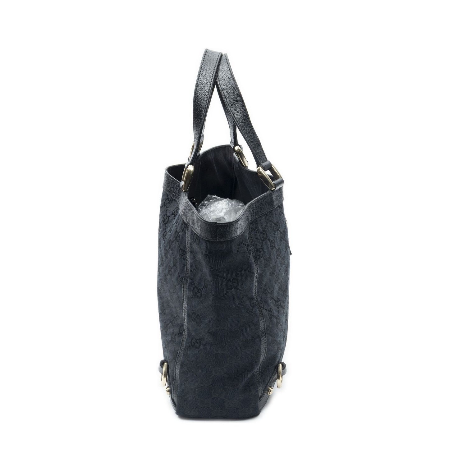 Gucci Small Abbey D Ring Tote Black GG Canvas — view 4
