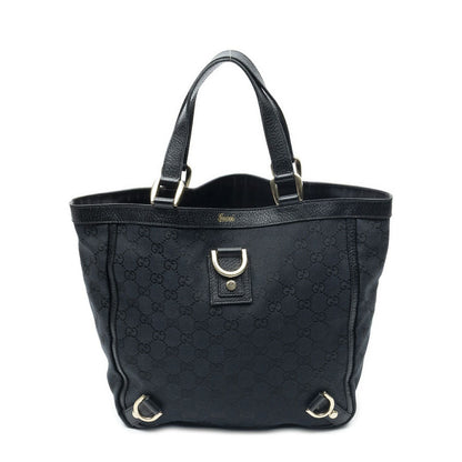 Gucci Small Abbey D Ring Tote Black GG Canvas