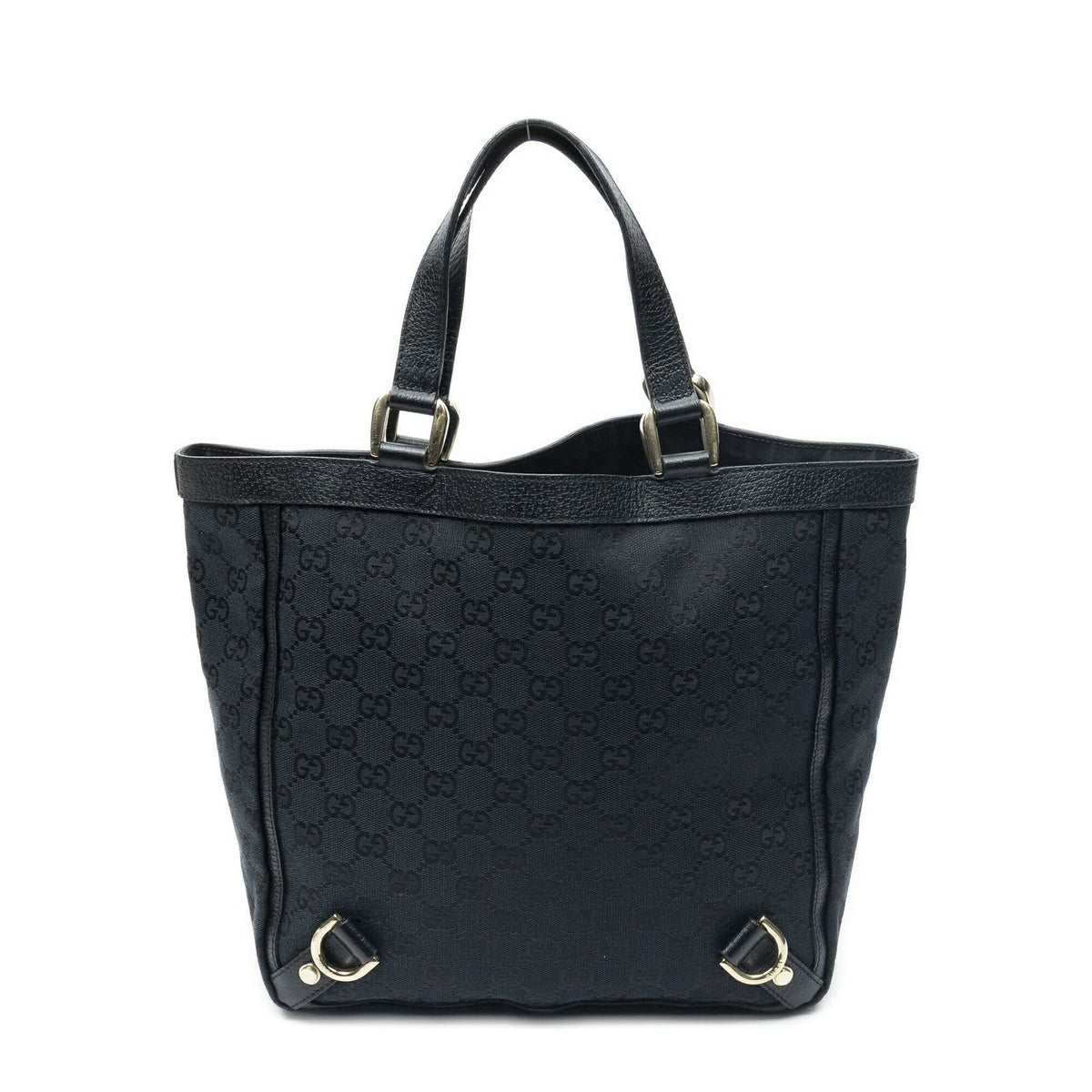 Gucci Small Abbey D Ring Tote Black GG Canvas — view 5