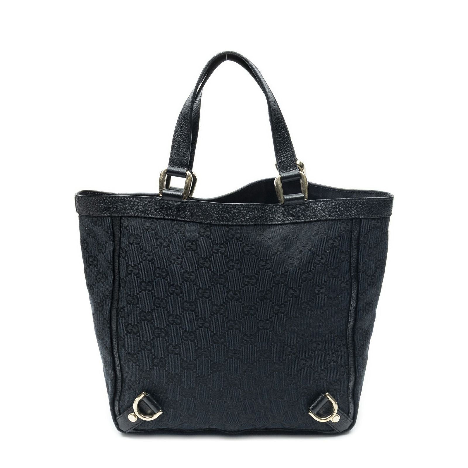 Gucci Small Abbey D Ring Tote Black GG Canvas — view 5