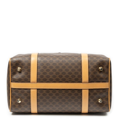 Celine Small Boston Beige Brown Macadam Canvas Handbag — view 6