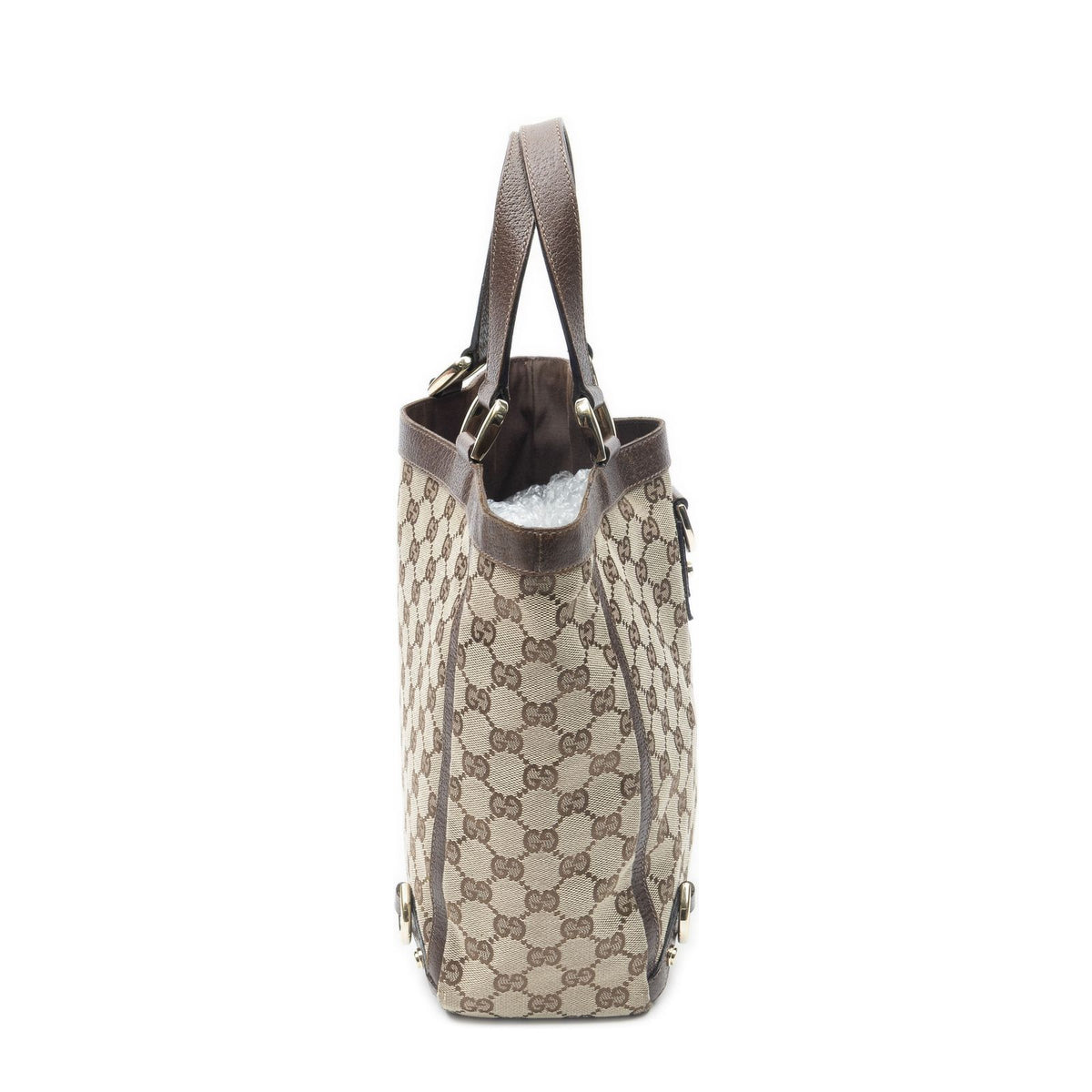 Gucci Small Abbey D Ring Tote Beige Brown GG Canvas — view 4