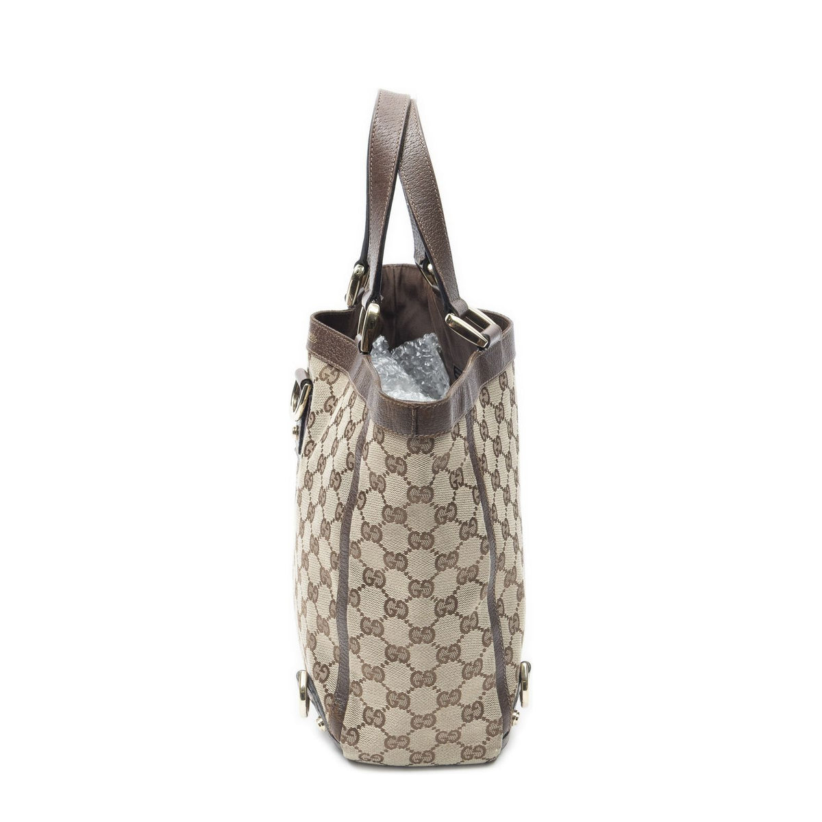 Gucci Small Abbey D Ring Tote Beige Brown GG Canvas — view 3
