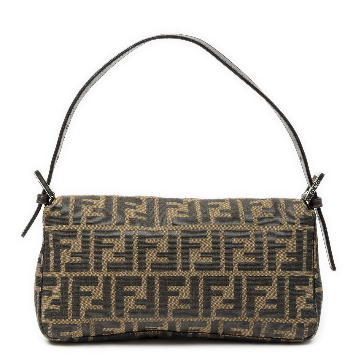 Fendi Baguette Brown Black Zucca Canvas Shoulder Bag — view 5