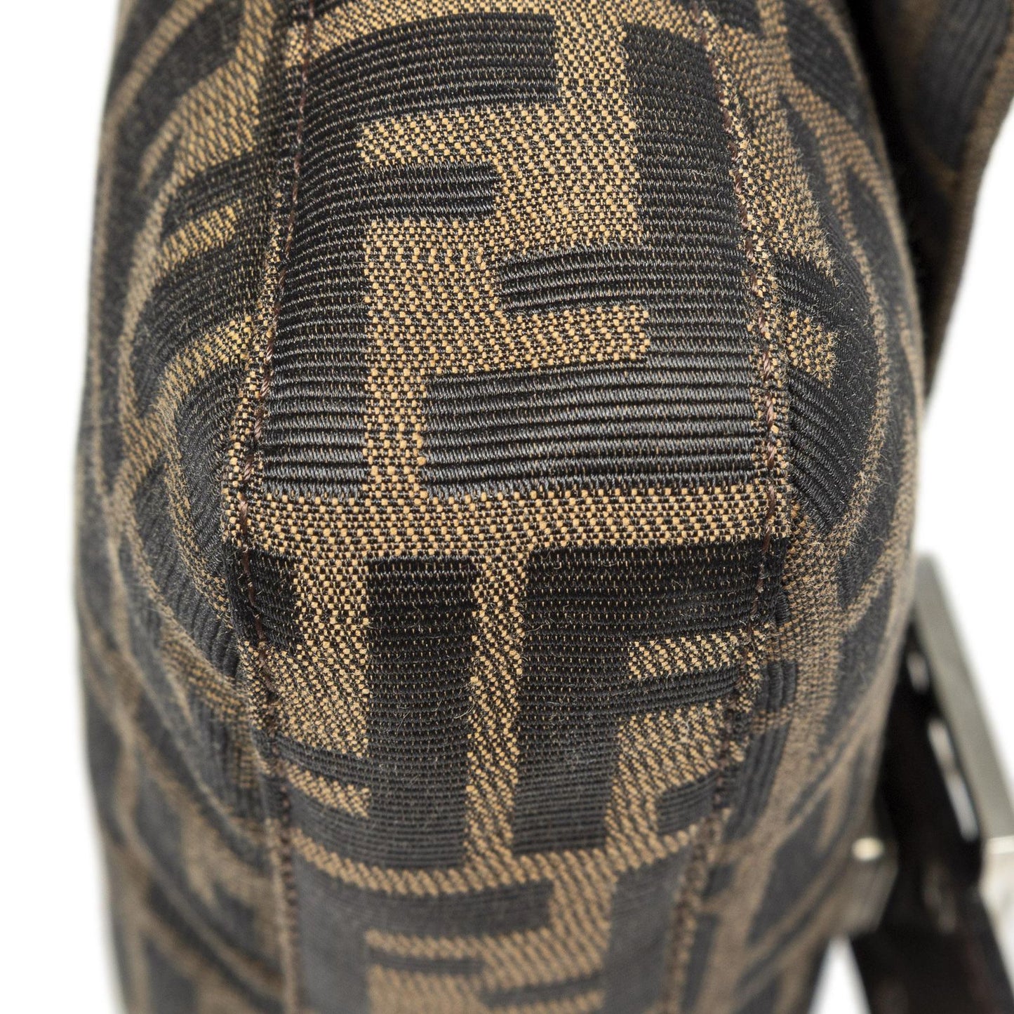 Fendi Baguette Brown Black Zucca Canvas Shoulder Bag — view 8