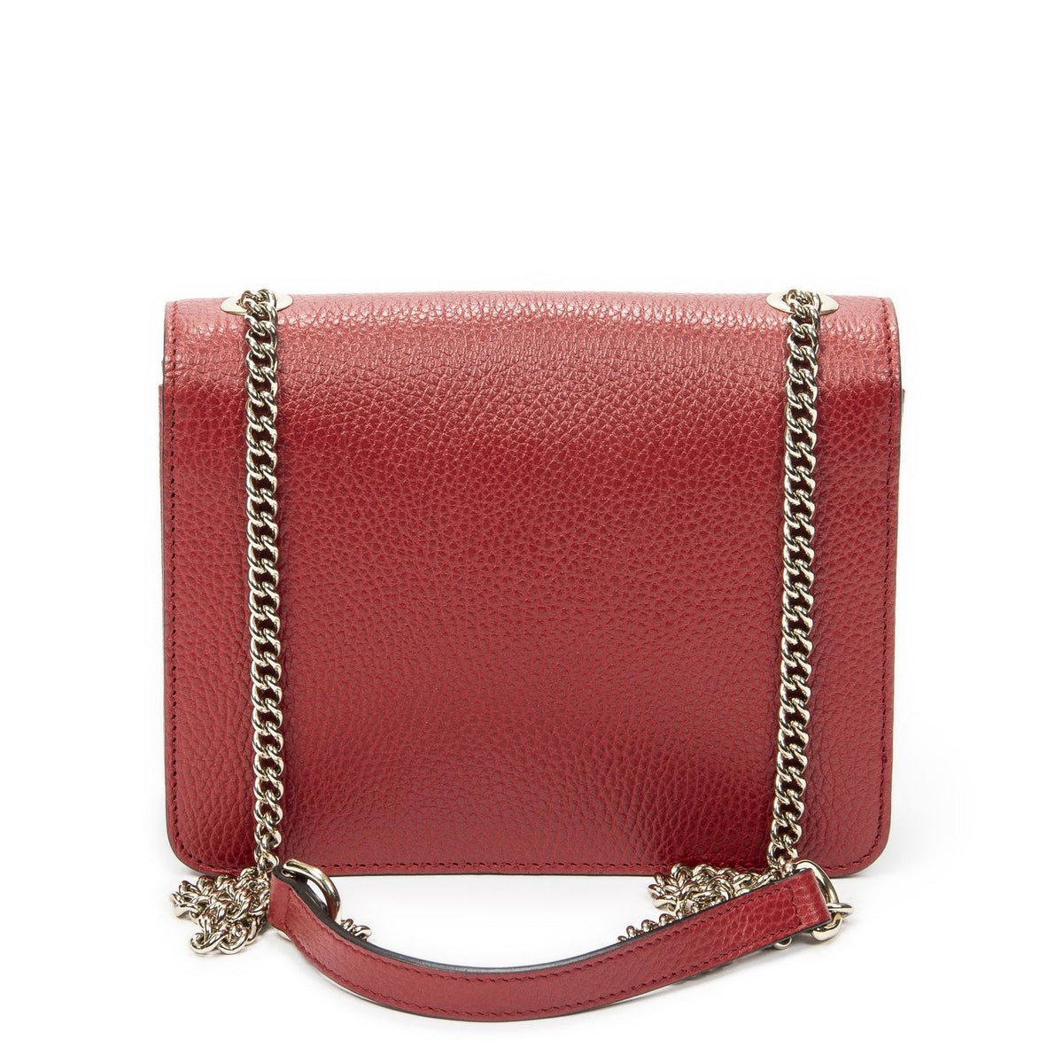 Gucci Small Interlocking G GG Chain Crossbody Red Grain Calfskin Leather — view 5