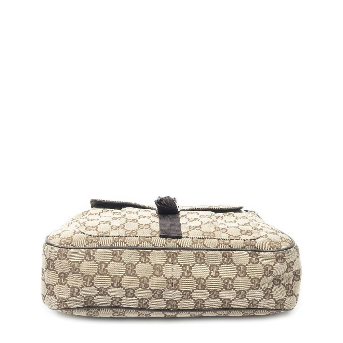 Gucci Front Buckle Messenger Bag Beige Brown GG Canvas — view 6