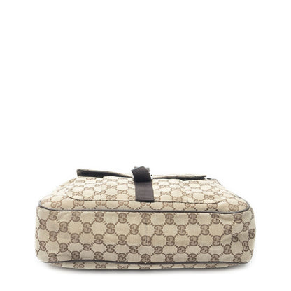 Gucci Front Buckle Messenger Bag Beige Brown GG Canvas — view 6