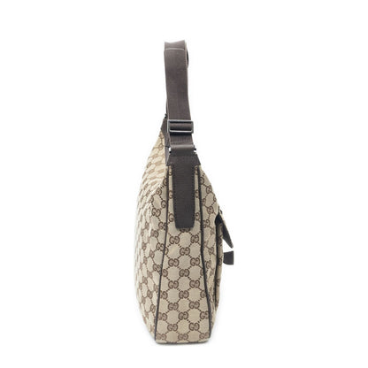 Gucci Front Buckle Messenger Bag Beige Brown GG Canvas — view 4