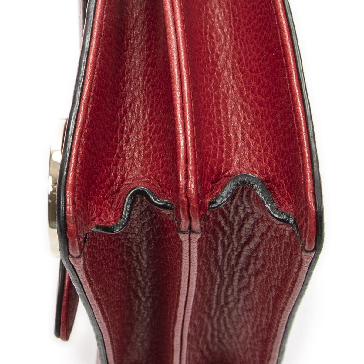 Gucci Small Interlocking G GG Chain Crossbody Red Grain Calfskin Leather — view 8