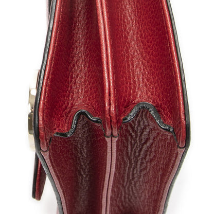 Gucci Small Interlocking G GG Chain Crossbody Red Grain Calfskin Leather — view 8