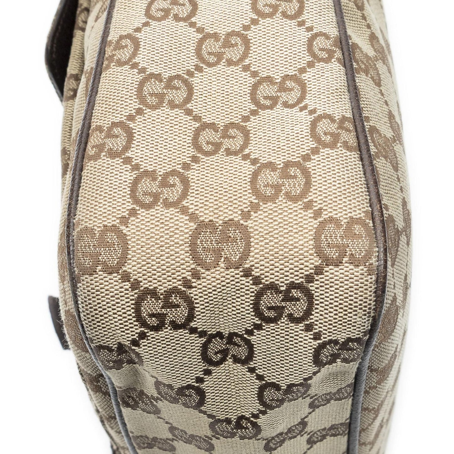 Gucci Front Buckle Messenger Bag Beige Brown GG Canvas — view 7