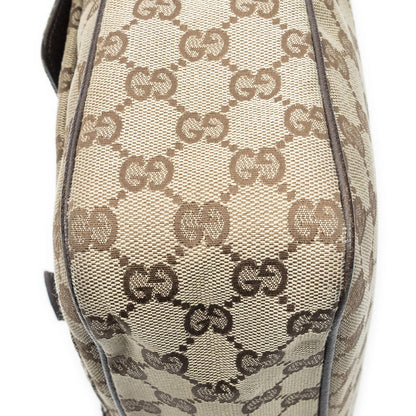 Gucci Front Buckle Messenger Bag Beige Brown GG Canvas — view 7