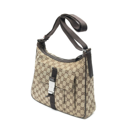 Gucci Front Buckle Messenger Bag Beige Brown GG Canvas — view 2