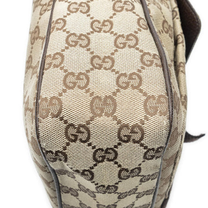 Gucci Front Buckle Messenger Bag Beige Brown GG Canvas — view 8