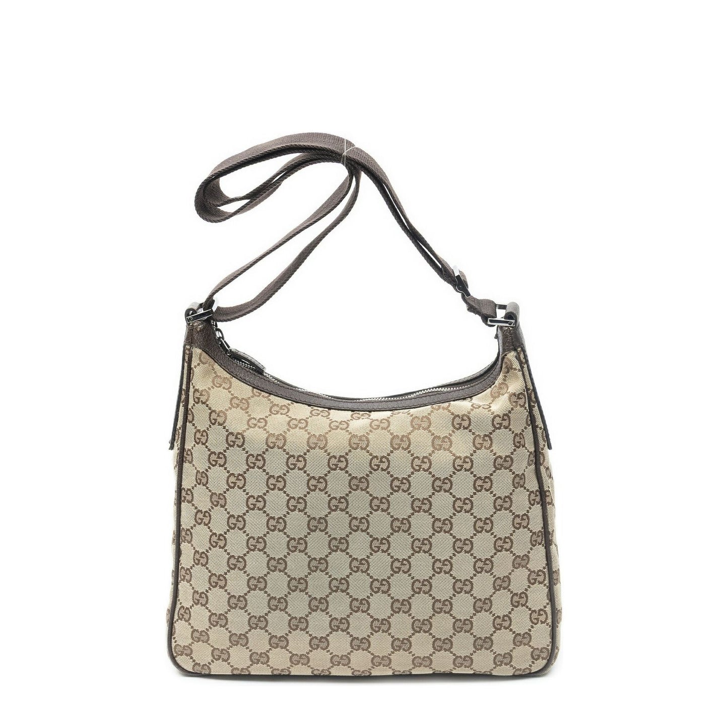 Gucci Front Buckle Messenger Bag Beige Brown GG Canvas — view 5