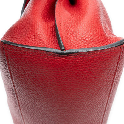 Gucci Medium Floral Bamboo Top Handle Red Gray Leather Handbag — view 7