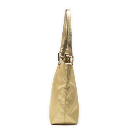 Gucci Small Bucket Tote Gold GG Canvas — view 4
