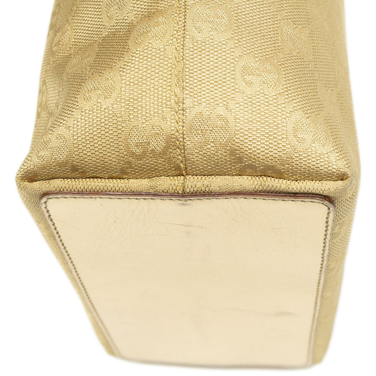 Gucci Small Bucket Tote Gold GG Canvas — view 7
