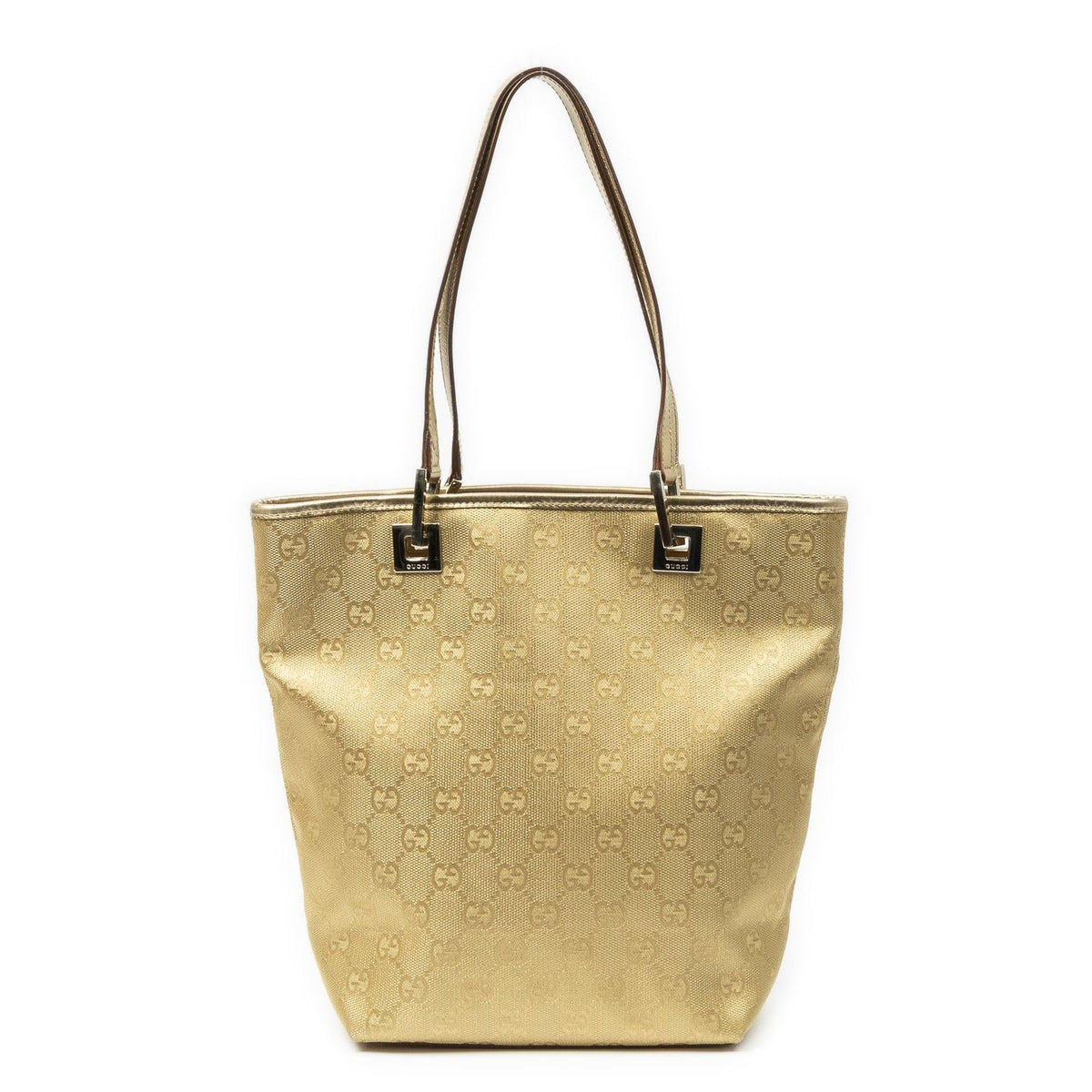 Gucci Small Bucket Tote Gold GG Canvas