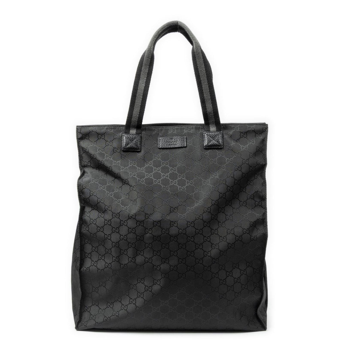 Gucci Vertical Tote Black GG Nylon Canvas
