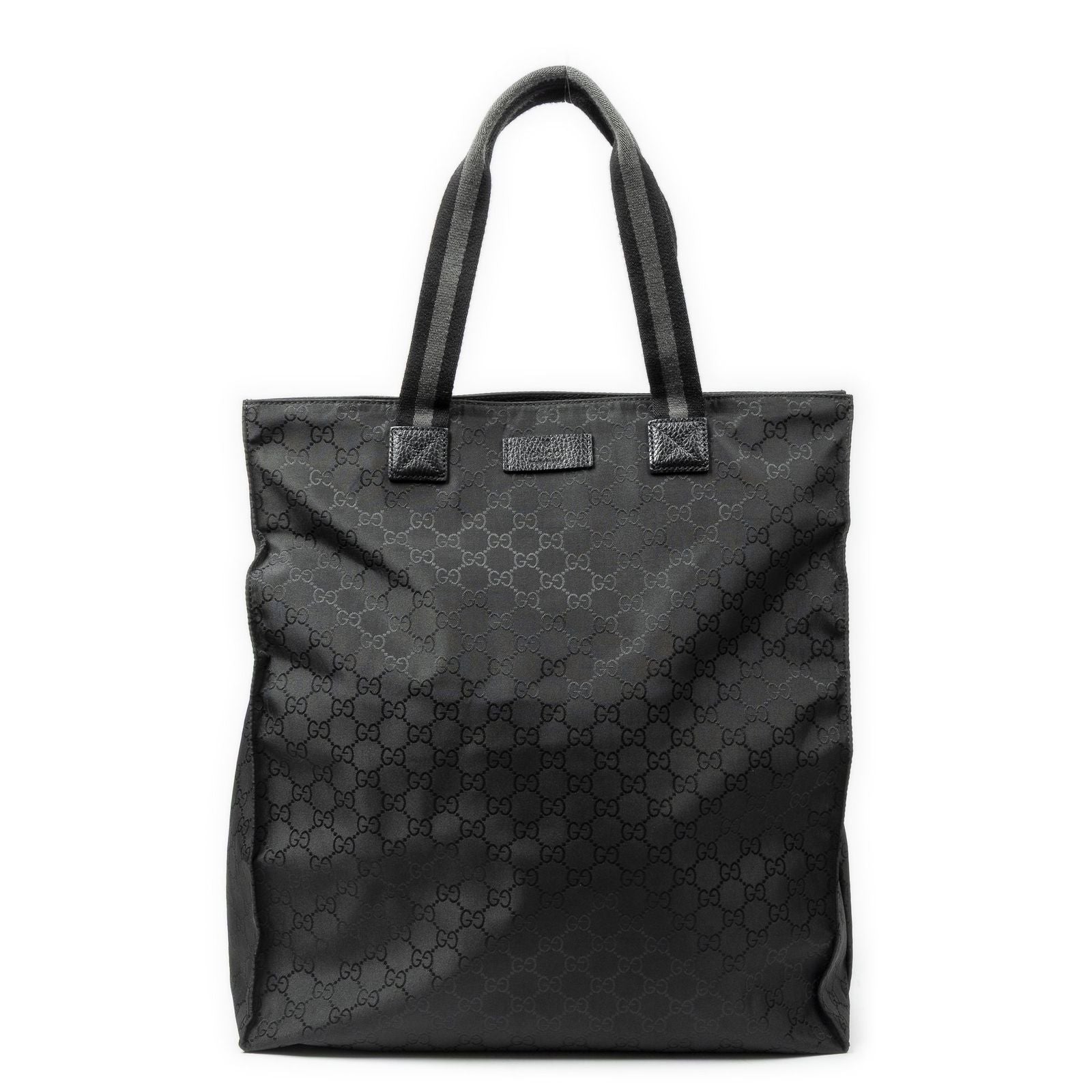 Gucci Vertical Tote Black GG Nylon Canvas