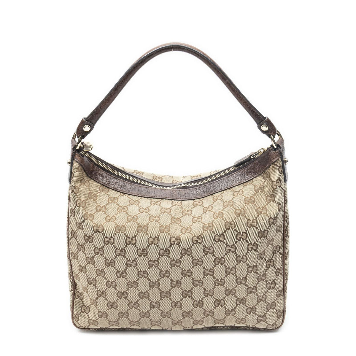 Gucci Medium Abbey Pocket Hobo Beige Brown GG Canvas — view 5