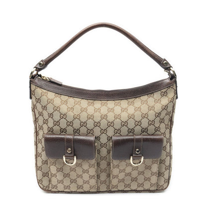 Gucci Medium Abbey Pocket Hobo Beige Brown GG Canvas