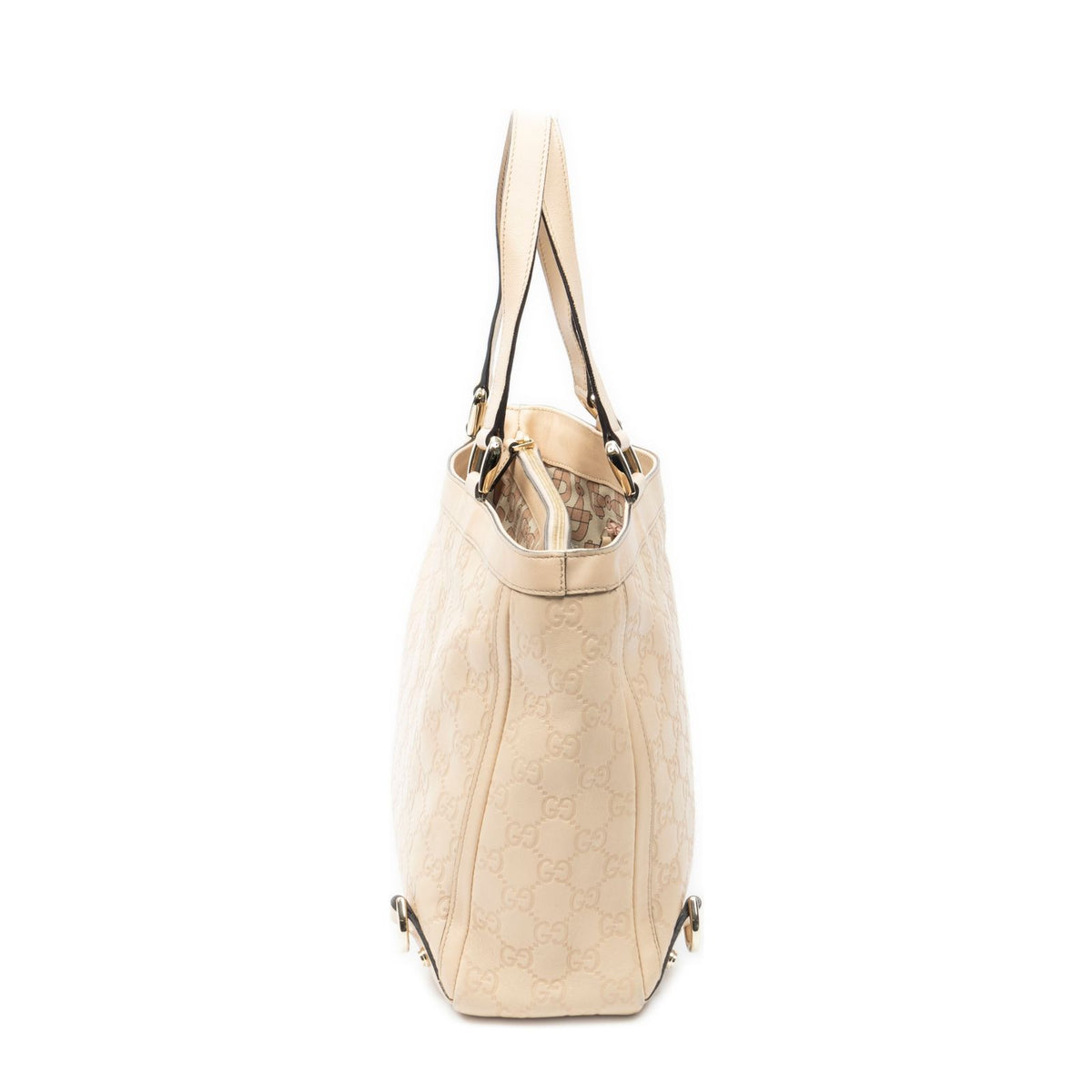Gucci Medium Abbey D Ring Tote Light Beige Guccissima — view 3