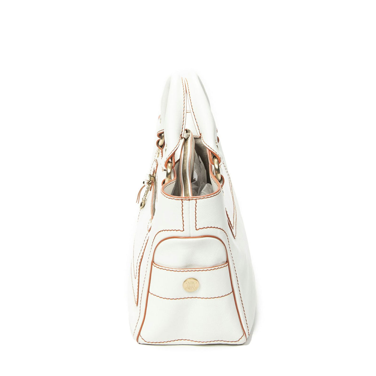 Celine Boogie Bag Ivory Calfskin Leather — view 3