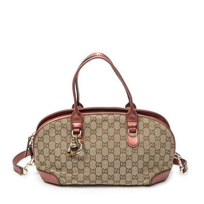 Gucci Heartbit Satchel Beige GG Canvas