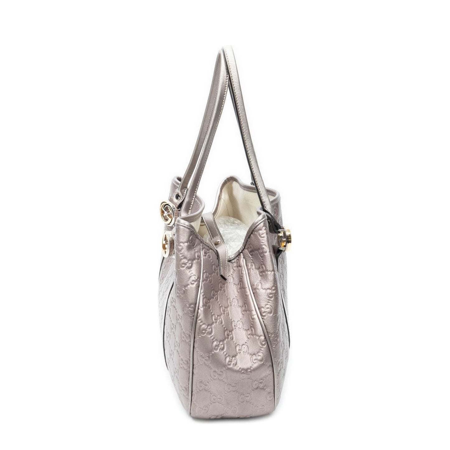 Gucci Twins Tote Metallic Pink Guccissima — view 4