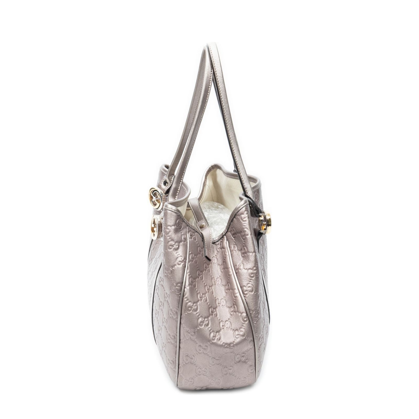 Gucci Twins Tote Metallic Pink Guccissima — view 4