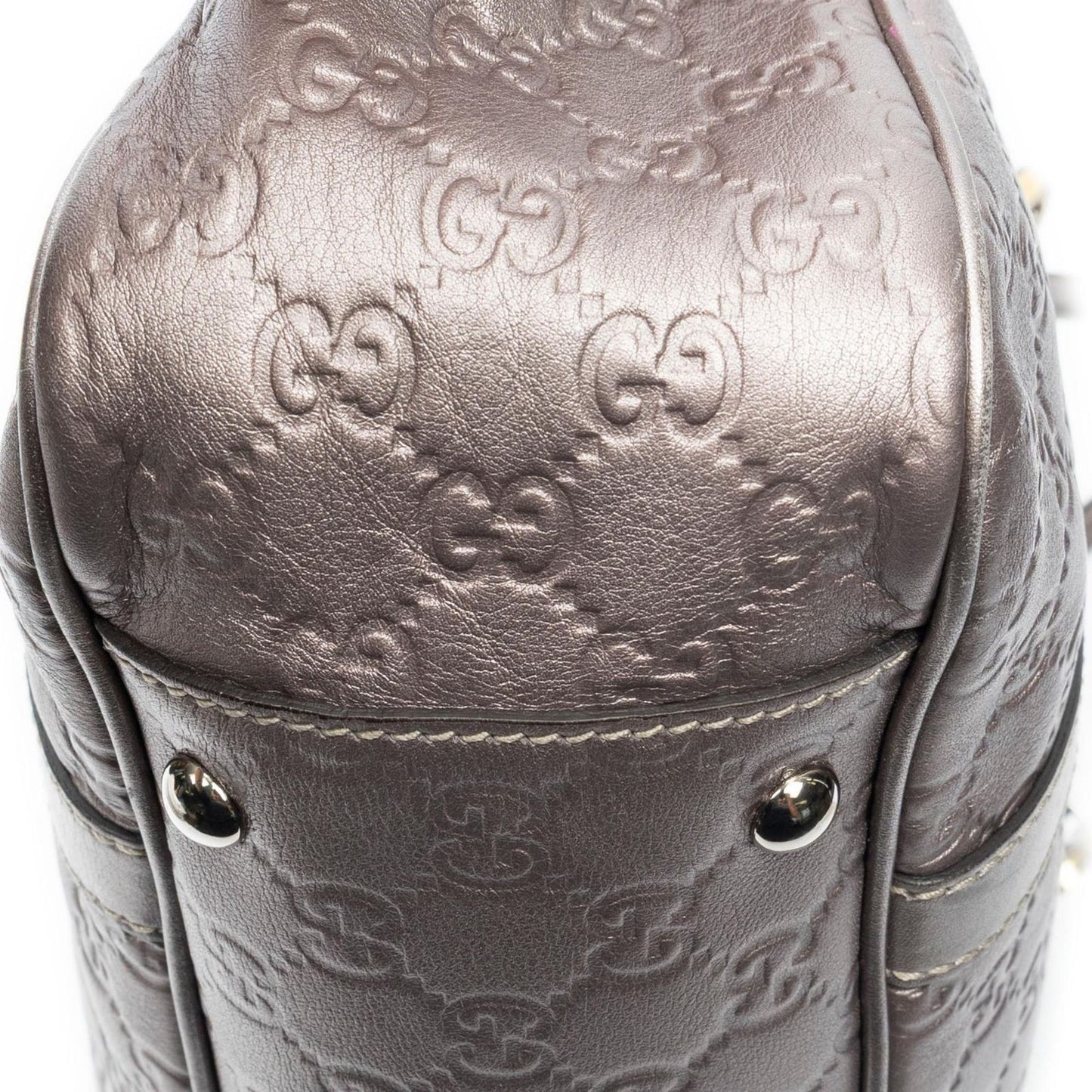 Gucci Twins Tote Metallic Pink Guccissima — view 7