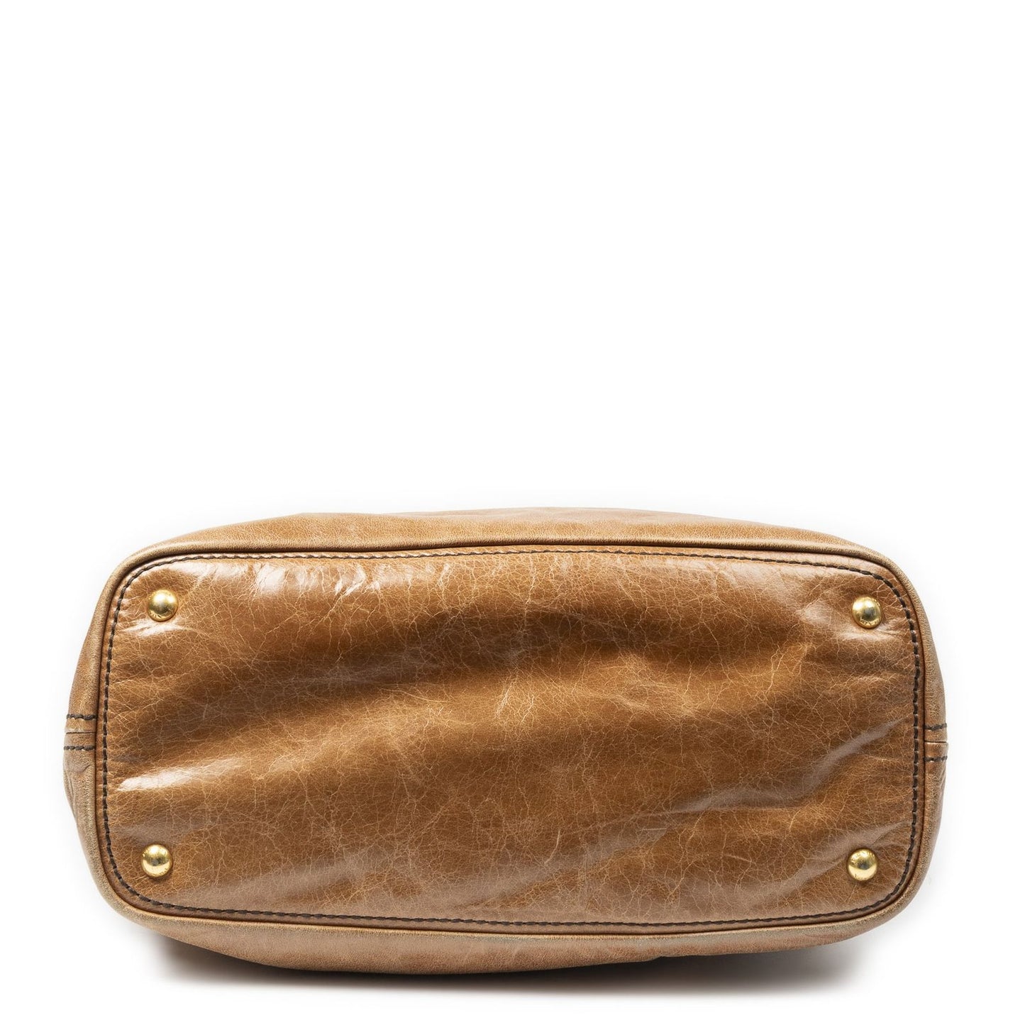 Prada Large Pocket Ring Hobo Brown Vitello Luxe — view 6