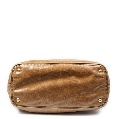 Prada Large Pocket Ring Hobo Brown Vitello Luxe — view 6