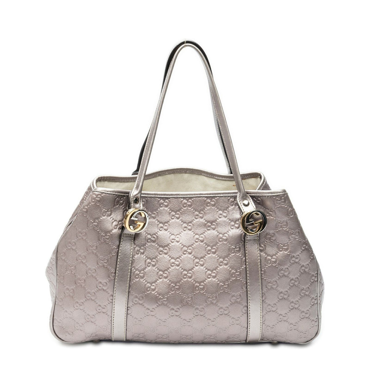 Gucci Twins Tote Metallic Pink Guccissima — view 5