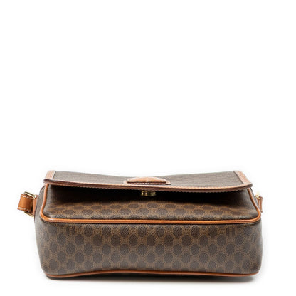 Celine Flap Cross Belt Bag Brown Macadam Canvas — view 6